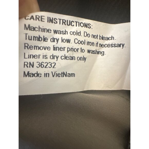 NWOT Gallery Size 12 Long Trench Coat Khaki Green Beige With Hood Rain Coat Line - Picture 11 of 16